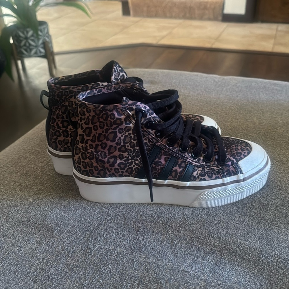 Adidas Nizza Cheetah Print Platform Sneakers Women’s Size 7.5